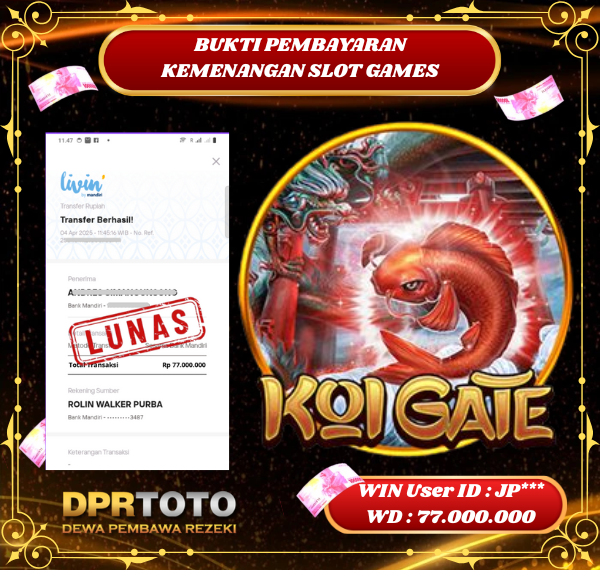 KEMENANGAN BESAR SLOT KOI GATE Rp.77.000.000 - LUNAS